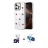 MARSİLYAN™- iPhone 16 Pro Max Kılıf Yörünge Form - Siyah 3D Antistatik Cam Ekran Koruyucu + Bilvis Titan Kamera Lens - SH