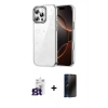 MARSİLYAN™- iPhone 16 Pro Max Kılıf Yörünge Form - Siyah 3D Antistatik Hayalet Cam Ekran Koruyucu + Bilvis Titan Kamera Lens - TMGI