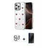 MARSİLYAN™- iPhone 16 Pro Max Kılıf Yörünge Form - Siyah 3D Antistatik Hayalet Cam Ekran Koruyucu + Pers Alüminyum Kamera Lens - GS