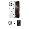 MARSİLYAN™- iPhone 16 Pro Max Kılıf Yörünge Form - Siyah 3D Antistatik Hayalet Cam Ekran Koruyucu + Pers Alüminyum Kamera Lens - GI
