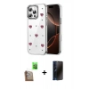MARSİLYAN™- iPhone 16 Pro Max Kılıf Yörünge Form - Siyah 3D Antistatik Hayalet Cam Ekran Koruyucu + Raze Metal Kamera Lens - CLTM