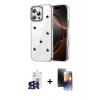 MARSİLYAN™- iPhone 16 Pro Max Kılıf Yörünge Form - Siyah 3D Antistatik Mat Seramik Nano Ekran Koruyucu + Bilvis Titan Kamera Lens - SH