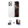 MARSİLYAN™- iPhone 16 Pro Max Kılıf Yörünge Form - Siyah 3D Antistatik Mat Seramik Nano Ekran Koruyucu + Bilvis Titan Kamera Lens - GS