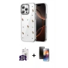 MARSİLYAN™- iPhone 16 Pro Max Kılıf Yörünge Form - Siyah 3D Antistatik Mat Seramik Nano Ekran Koruyucu + Bilvis Titan Kamera Lens - GS