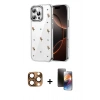 MARSİLYAN™- iPhone 16 Pro Max Kılıf Yörünge Form - Siyah 3D Antistatik Mat Seramik Nano Ekran Koruyucu + Çöl Titanyum Pers Alüminyum Kamera Lens