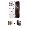 MARSİLYAN™- iPhone 16 Pro Max Kılıf Yörünge Form - Siyah 3D Antistatik Mat Seramik Nano Ekran Koruyucu + Çöl Titanyum Pers Alüminyum Kamera Lens
