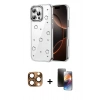 MARSİLYAN™- iPhone 16 Pro Max Kılıf Yörünge Form - Siyah 3D Antistatik Mat Seramik Nano Ekran Koruyucu + Çöl Titanyum Pers Alüminyum Kamera Lens