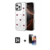 MARSİLYAN™- iPhone 16 Pro Max Kılıf Yörünge Form - Siyah 3D Antistatik Mat Seramik Nano Ekran Koruyucu + PVD Metal Kamera Lens - SH