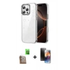 MARSİLYAN™- iPhone 16 Pro Max Kılıf Yörünge Form - Siyah 3D Antistatik Mat Seramik Nano Ekran Koruyucu + Raze Metal Kamera Lens - CLTM