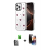 MARSİLYAN™- iPhone 16 Pro Max Kılıf Yörünge Form - Siyah 3D Antistatik Mat Seramik Nano Ekran Koruyucu + Siyah Raze Metal Kamera Lens