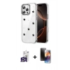 MARSİLYAN™- iPhone 16 Pro Max Kılıf Yörünge Form - Siyah 3D Antistatik Mat Seramik Nano Ekran Koruyucu + Bilvis Titan Kamera Lens - TMGI