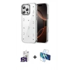 MARSİLYAN™- iPhone 16 Pro Max Kılıf Yörünge Form - Siyah 3D Antistatik Seramik Nano Ekran Koruyucu + Bilvis Titan Kamera Lens - TMGI