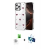 MARSİLYAN™- iPhone 16 Pro Max Kılıf Yörünge Form - Siyah 3D Antistatik Seramik Nano Ekran Koruyucu + Raze Metal Kamera Lens - BZ
