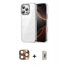 MARSİLYAN™- iPhone 16 Pro Max Kılıf Yörünge Form - Siyah Bilvis 3D Cam Ekran Koruyucu + Pers Alüminyum Kamera Lens - CLTM