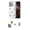 MARSİLYAN™- iPhone 16 Pro Max Kılıf Yörünge Form - Siyah Bilvis 3D Cam Ekran Koruyucu + Raze Metal Kamera Lens - SH