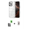 MARSİLYAN™- iPhone 16 Pro Max Kılıf Yörünge Form - Siyah Bilvis 3D Cam Ekran Koruyucu + Raze Metal Kamera Lens - SH