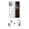 MARSİLYAN™- iPhone 16 Pro Max Kılıf Yörünge Form - Siyah Bilvis 3X AR Hayalet Cam Ekran Koruyucu + Raze Metal Kamera Lens - NLGY