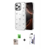 MARSİLYAN™- iPhone 16 Pro Max Kılıf Yörünge Form - Siyah Bilvis 3X AR Hayalet Cam Ekran Koruyucu + Raze Metal Kamera Lens - NLGY