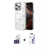 MARSİLYAN™- iPhone 16 Pro Max Kılıf Yörünge Form - Siyah Bilvis 3X AR HD Cam Ekran Koruyucu + Bilvis Titan Kamera Lens - SH