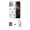 MARSİLYAN™- iPhone 16 Pro Max Kılıf Yörünge Form - Siyah Bilvis 3X AR HD Cam Ekran Koruyucu + PVD Metal Kamera Lens - SH