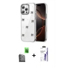 MARSİLYAN™- iPhone 16 Pro Max Kılıf Yörünge Form - Siyah Bilvis 3X AR HD Cam Ekran Koruyucu + Raze Metal Kamera Lens - SH