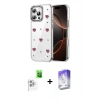 MARSİLYAN™- iPhone 16 Pro Max Kılıf Yörünge Form - Siyah Bilvis 5in1 3D Magic Cam Ekran Koruyucu + Raze Metal Kamera Lens - BZ