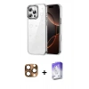 MARSİLYAN™- iPhone 16 Pro Max Kılıf Yörünge Form - Siyah Bilvis 5in1 3D Magic Cam Ekran Koruyucu + Pers Alüminyum Kamera Lens - CLTM