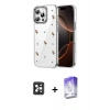 MARSİLYAN™- iPhone 16 Pro Max Kılıf Yörünge Form - Siyah Bilvis 5in1 3D Magic Cam Ekran Koruyucu + PVD Metal Kamera Lens - SH