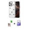 MARSİLYAN™- iPhone 16 Pro Max Kılıf Yörünge Form - Siyah Bilvis 5in1 5D Magic Hayalet Cam Ekran Koruyucu + Raze Metal Kamera Lens - NLGY