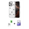 MARSİLYAN™- iPhone 16 Pro Max Kılıf Yörünge Form - Siyah Bilvis 5in1 5D Magic Hayalet Cam Ekran Koruyucu + Raze Metal Kamera Lens - BZ