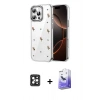 MARSİLYAN™- iPhone 16 Pro Max Kılıf Yörünge Form - Siyah Bilvis 5in1 5D Magic Hayalet Cam Ekran Koruyucu + PVD Metal Kamera Lens - SH