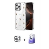 MARSİLYAN™- iPhone 16 Pro Max Kılıf Yörünge Form - Siyah Bilvis 5in1 5D Magic Hayalet Cam Ekran Koruyucu + Pers Alüminyum Kamera Lens - GI