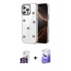 MARSİLYAN™- iPhone 16 Pro Max Kılıf Yörünge Form - Siyah Bilvis 5in1 5D Magic Hayalet Cam Ekran Koruyucu + Bilvis Titan Kamera Lens - GS