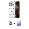 MARSİLYAN™- iPhone 16 Pro Max Kılıf Yörünge Form - Siyah Bilvis 5in1 5D Magic Hayalet Cam Ekran Koruyucu + Gold PVD Metal Kamera Lens