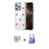 MARSİLYAN™- iPhone 16 Pro Max Kılıf Yörünge Form - Siyah Bilvis 5in1 5D Magic Hayalet Cam Ekran Koruyucu + Pers Alüminyum Kamera Lens - GS