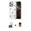 MARSİLYAN™- iPhone 16 Pro Max Kılıf Yörünge Form - Siyah Buffer Cam Ekran Koruyucu + Bilvis Titan Kamera Lens - SH