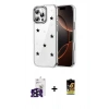 MARSİLYAN™- iPhone 16 Pro Max Kılıf Yörünge Form - Siyah Buffer Cam Ekran Koruyucu + Bilvis Titan Kamera Lens - SH