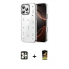 MARSİLYAN™- iPhone 16 Pro Max Kılıf Yörünge Form - Siyah Buffer Cam Ekran Koruyucu + PVD Metal Kamera Lens - GD
