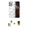 MARSİLYAN™- iPhone 16 Pro Max Kılıf Yörünge Form - Siyah Buffer Cam Ekran Koruyucu + Raze Metal Kamera Lens - NLGY
