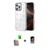 MARSİLYAN™- iPhone 16 Pro Max Kılıf Yörünge Form - Siyah Buffer Hayalet Cam Ekran Koruyucu + Çöl Titanyum Raze Metal Kamera Lens