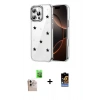 MARSİLYAN™- iPhone 16 Pro Max Kılıf Yörünge Form - Siyah Buffer Hayalet Cam Ekran Koruyucu + Raze Metal Kamera Lens - NLGY