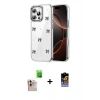MARSİLYAN™- iPhone 16 Pro Max Kılıf Yörünge Form - Siyah Buffer Hayalet Cam Ekran Koruyucu + Raze Metal Kamera Lens - NLGY