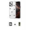 MARSİLYAN™- iPhone 16 Pro Max Kılıf Yörünge Form - Siyah Joko Magic 5D Hayalet Cam + PVD Metal Kamera Lens - GS