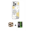 MARSİLYAN™- iPhone 16 Pro Max Kılıf Yörünge Işık Prime - Şeffaf 360 Full Body Arka Koruyucu + Pers Alüminyum Kamera Lens - CLTM