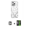 MARSİLYAN™- iPhone 16 Pro Max Kılıf Yörünge Işık Prime - Şeffaf 360 Full Body Arka Koruyucu + PVD Metal Kamera Lens - GS