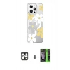 MARSİLYAN™- iPhone 16 Pro Max Kılıf Yörünge Işık Prime - Şeffaf 360 Full Body Arka Koruyucu + PVD Metal Kamera Lens - GS