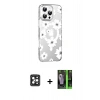 MARSİLYAN™- iPhone 16 Pro Max Kılıf Yörünge Işık Prime - Şeffaf 360 Full Body Arka Koruyucu + PVD Metal Kamera Lens - SH