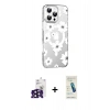 MARSİLYAN™- iPhone 16 Pro Max Kılıf Yörünge Işık Prime - Şeffaf Pasifik Cam Ekran Koruyucu + Bilvis Titan Kamera Lens - SH