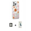 MARSİLYAN™- iPhone 16 Pro Max Kılıf Yörünge Işık Prime - Şeffaf Pasifik Cam Ekran Koruyucu + PVD Metal Kamera Lens - GD