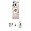 MARSİLYAN™- iPhone 16 Pro Max Kılıf Yörünge Işık Prime - Şeffaf Pasifik Cam Ekran Koruyucu + Gümüş Pers Alüminyum Kamera Lens